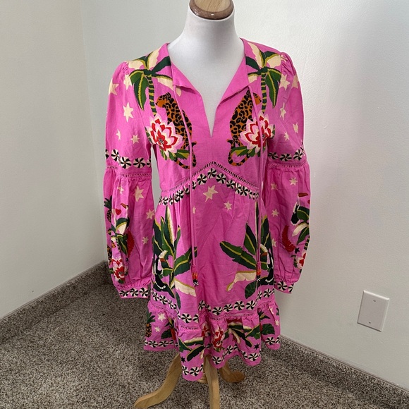 farm rio pink leopard forest dress Leopard Forest Mini Dress